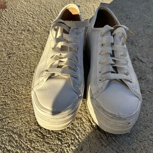 Classic White womens ultra platform Keds Sneakers